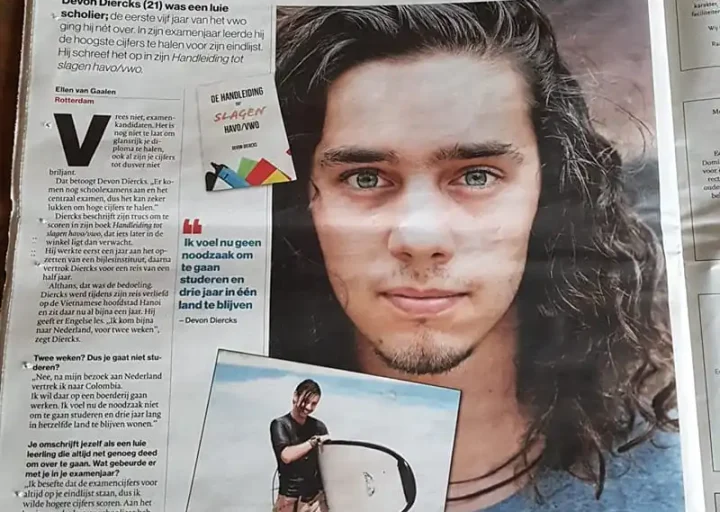 Devon Diercks in AD krantenartikel