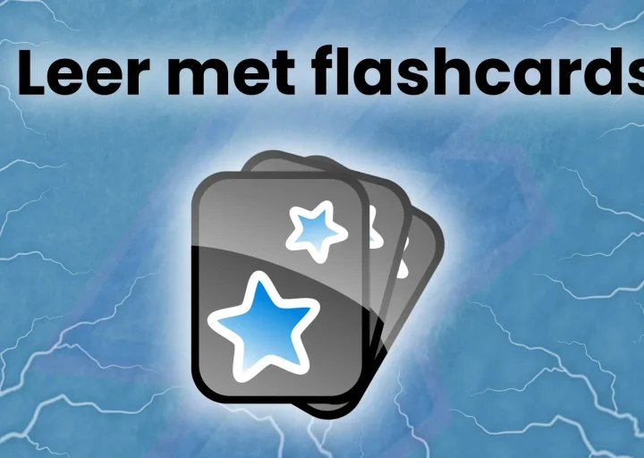 Anki flashcards met tekst "leer met flashcards"